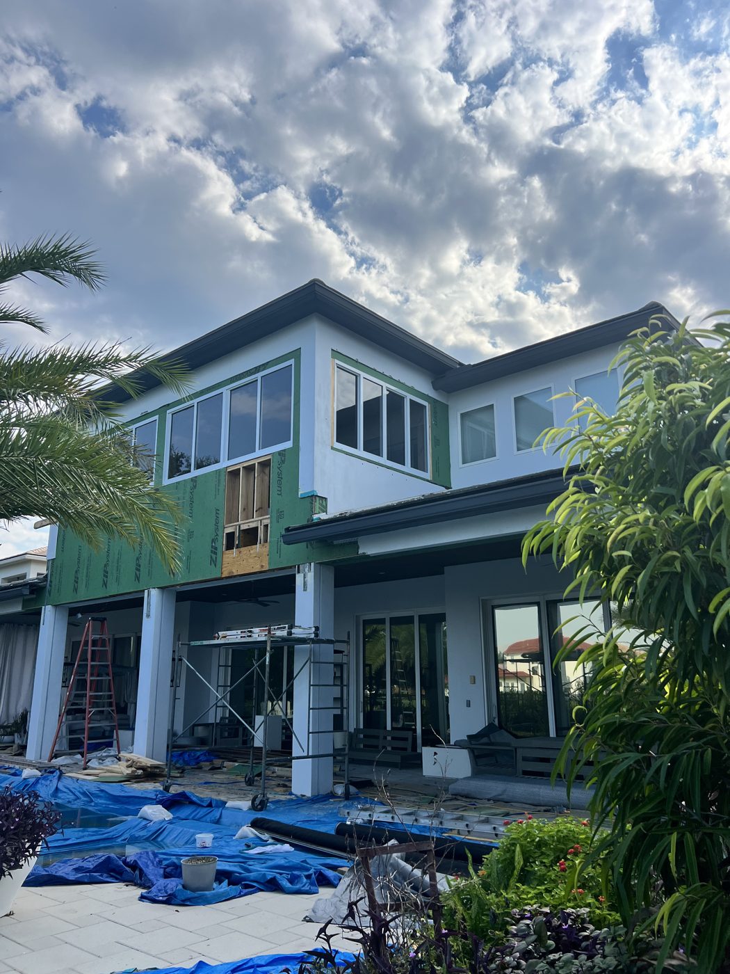 Stucco job — exterior finish coat